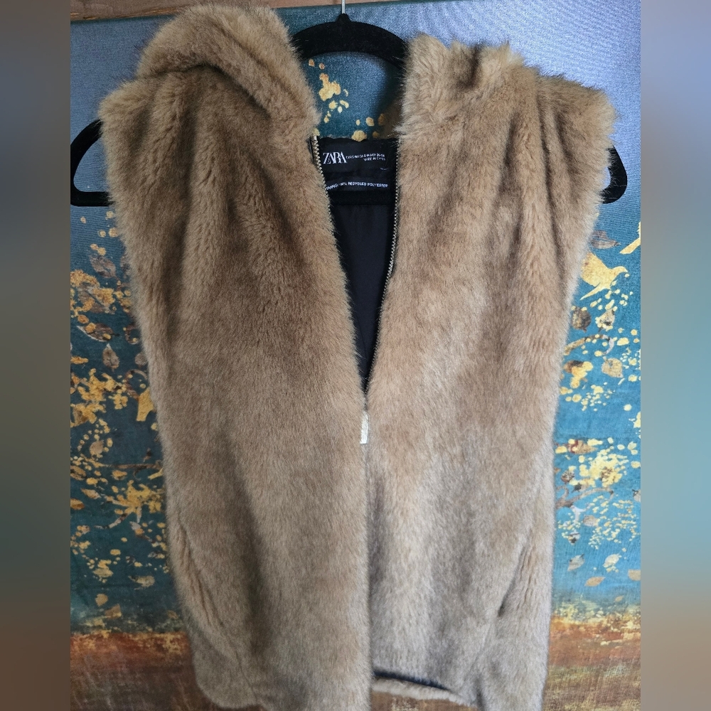 Zara Faux Fur Vest Small Medium - Picture 3 of 12
